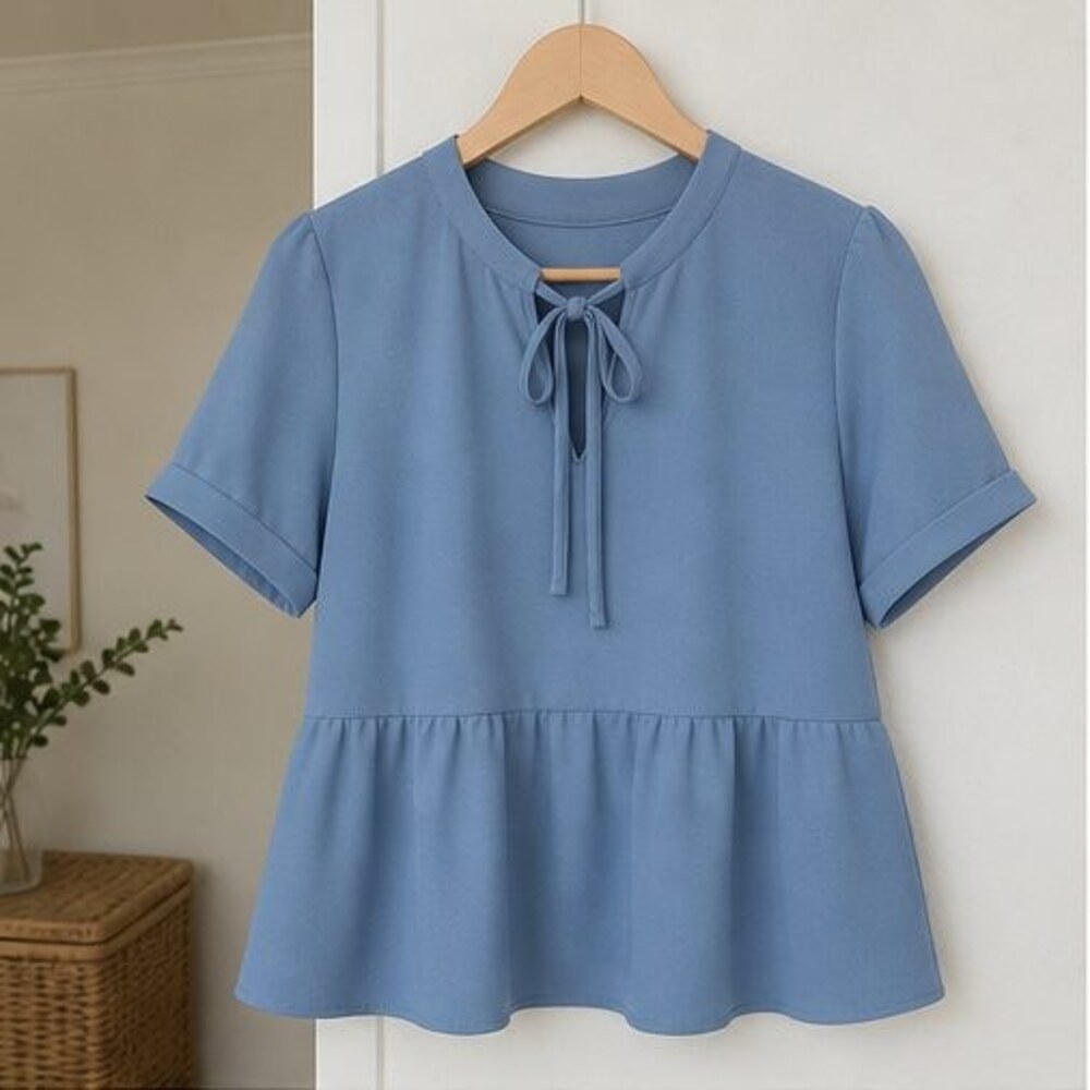 Blue Lace Trim Top